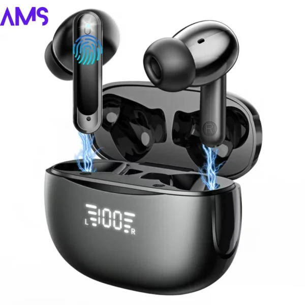 Wireless Bluetooth Headphones LED Digital Display TWS Earphones Touch Control Sport Gaming Music Headsets VG121